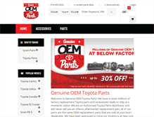 Tablet Screenshot of genuineoemtoyotaparts.com